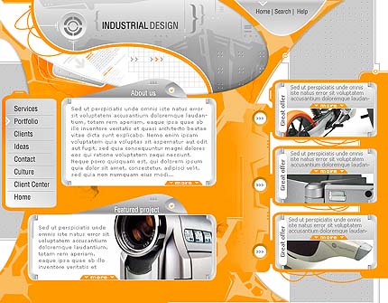 Шаблон сайта на тему промышленного дизайна