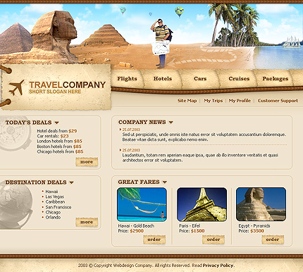 Красивый шаблон сайта туристической компании