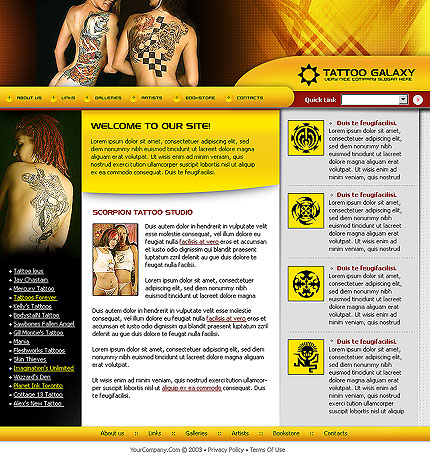 Шаблон сайта салона татуировки