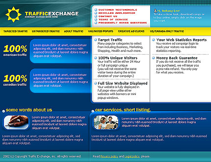 Шаблон сайта по обмену трафиком
