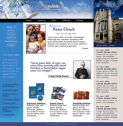 Шаблон сайта католической церкви