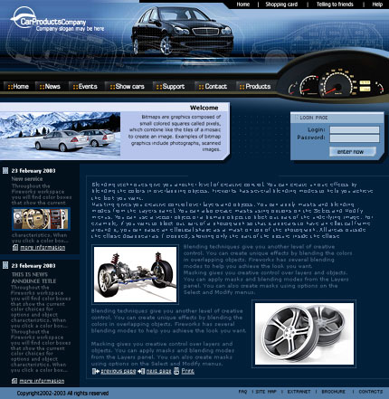 Шаблон сайта, посвященного автомобилям