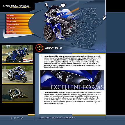 Шаблон сайта, посвященного мотоциклам