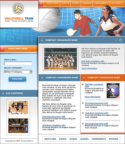Шаблон сайта про волейбол