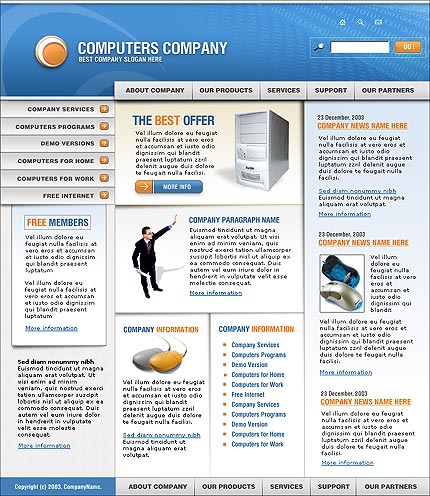 Шаблон сайта компьютерной компании