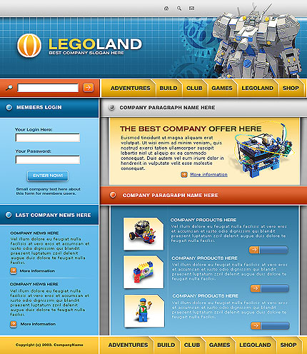 Шаблон сайта Lego Land