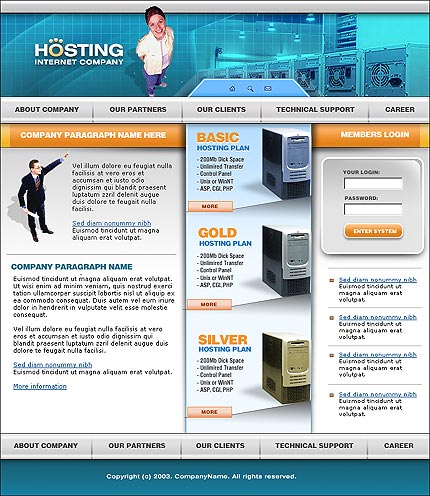 Шаблон сайта компании хостинг-провайдера
