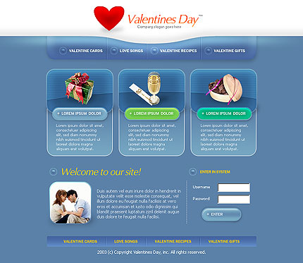 Шаблон сайта День Святого Валентина