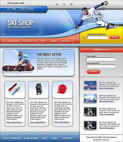 Шаблон интернет-магазина сноубордов