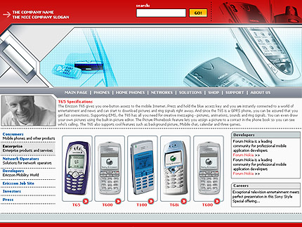 Шаблон сайта про сотовые телефоны